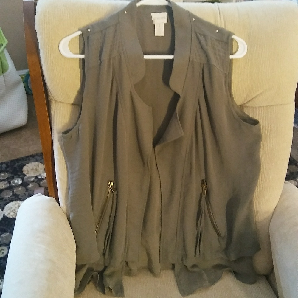 Chico's sage green layered vest
